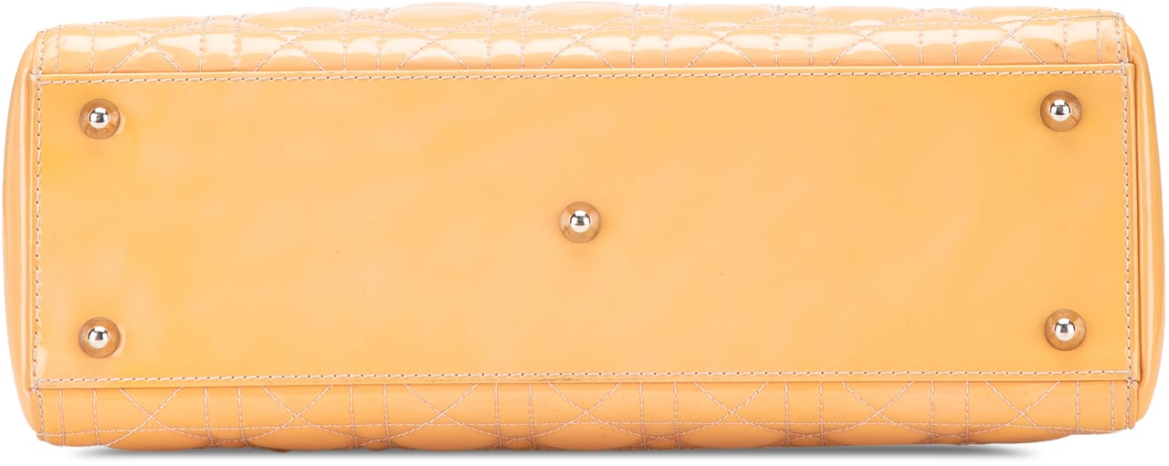 Dior Large Patent Cannage Lady Dior Bruin