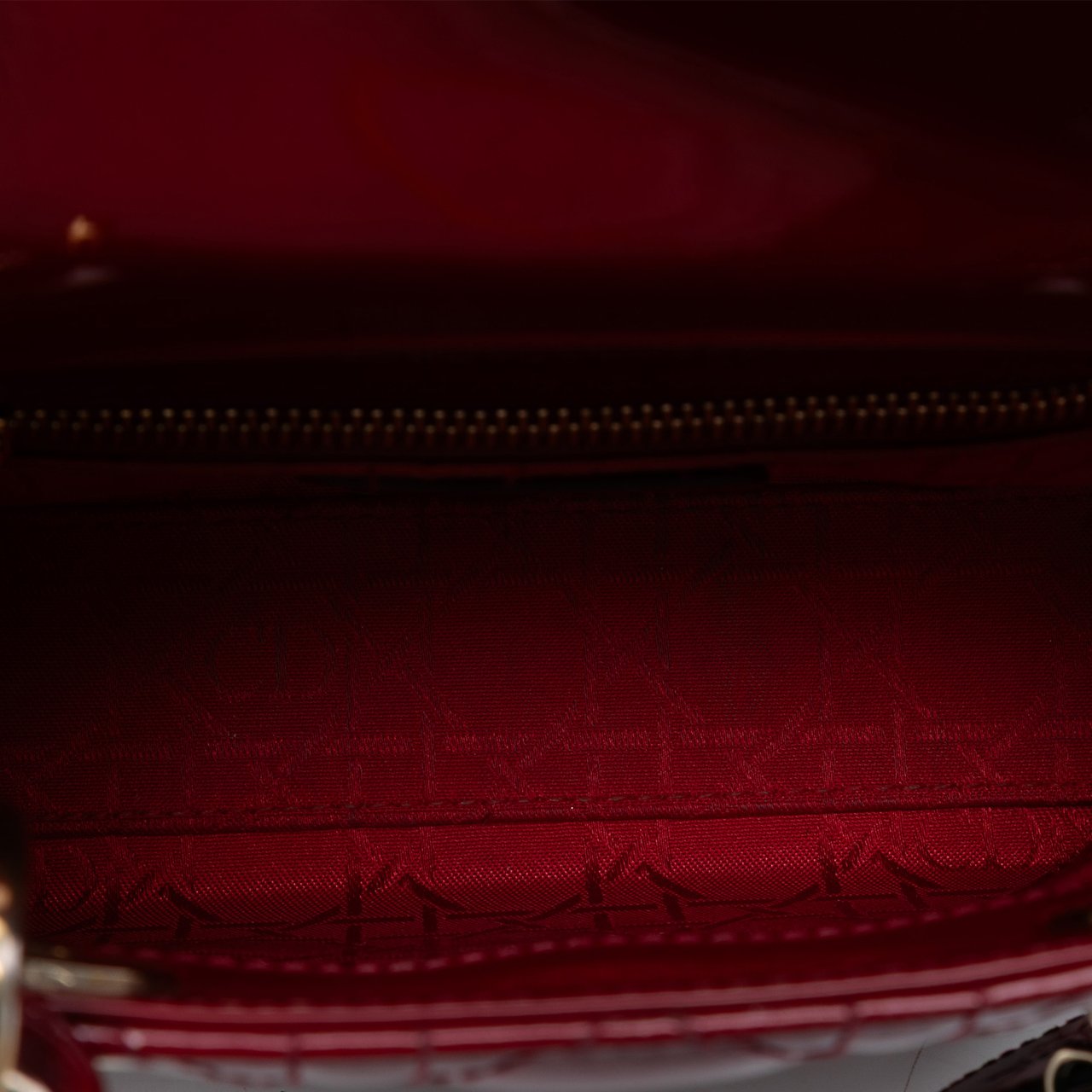 Dior Mini Patent Cannage Lady Dior Rood