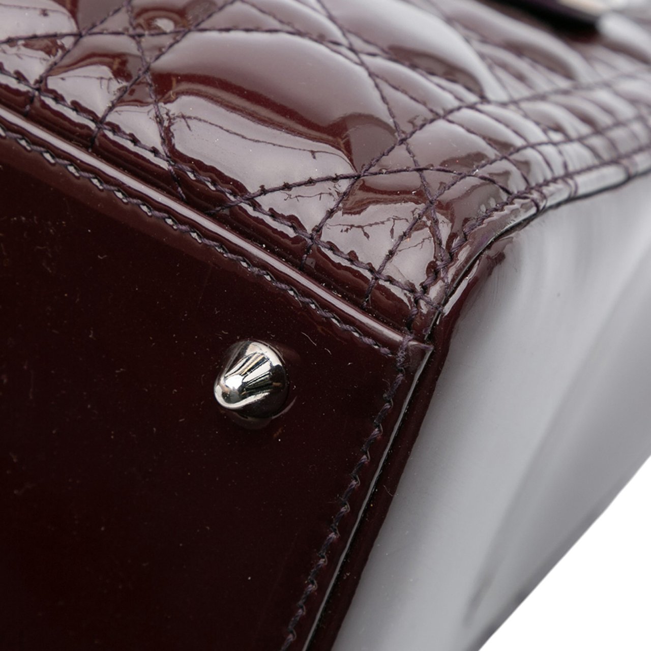 Dior Medium Patent Cannage Lady Dior Paars