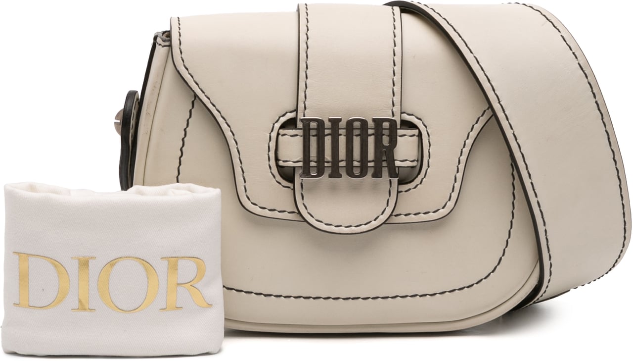 Dior Mini Leather D Fence Saddle Bag Wit