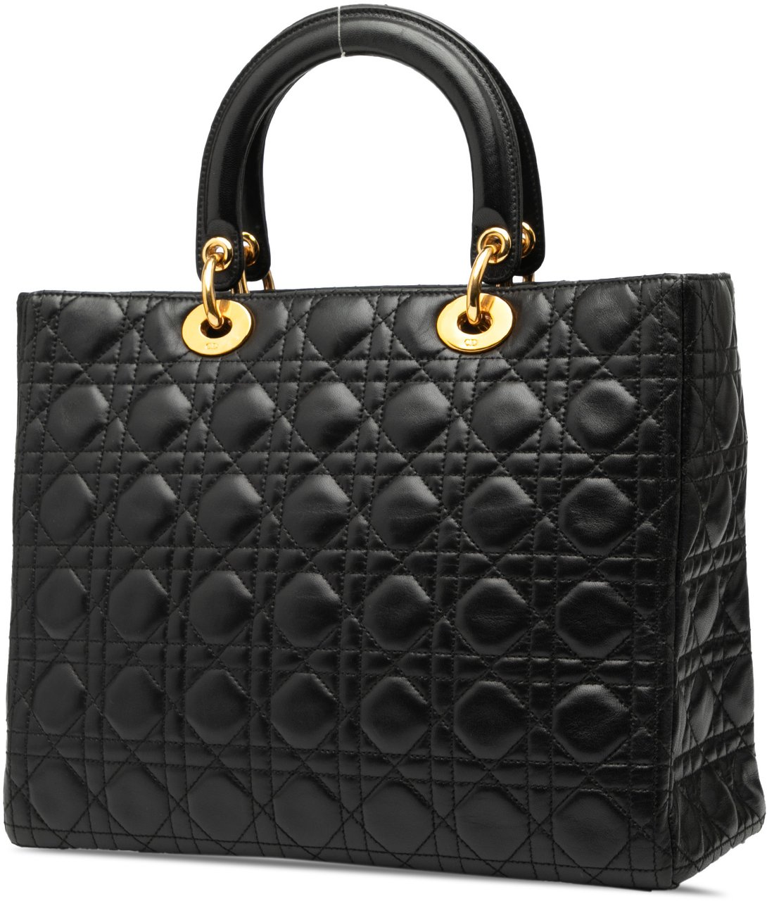Dior Large Lambskin Cannage Lady Dior Zwart