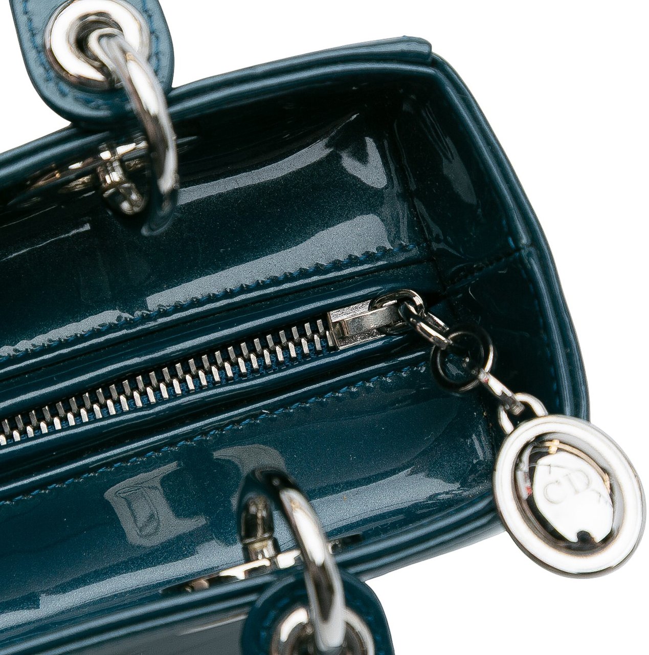Dior Medium Patent Lady Dior Blauw
