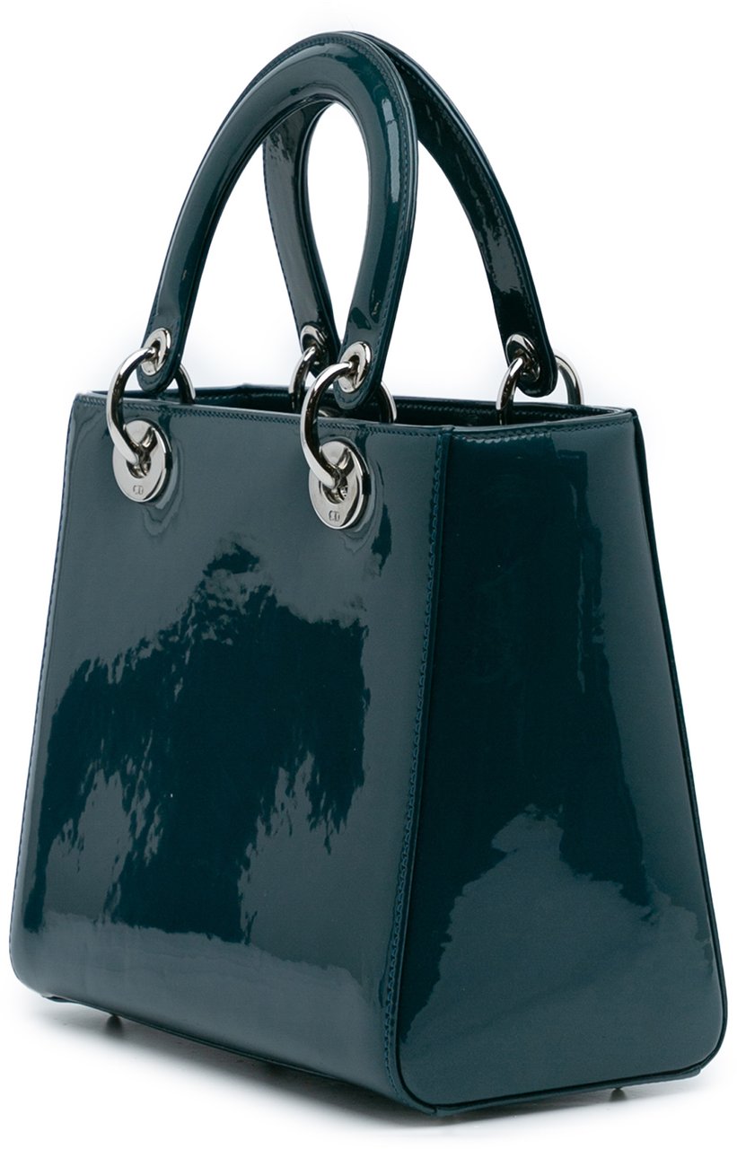 Dior Medium Patent Lady Dior Blauw