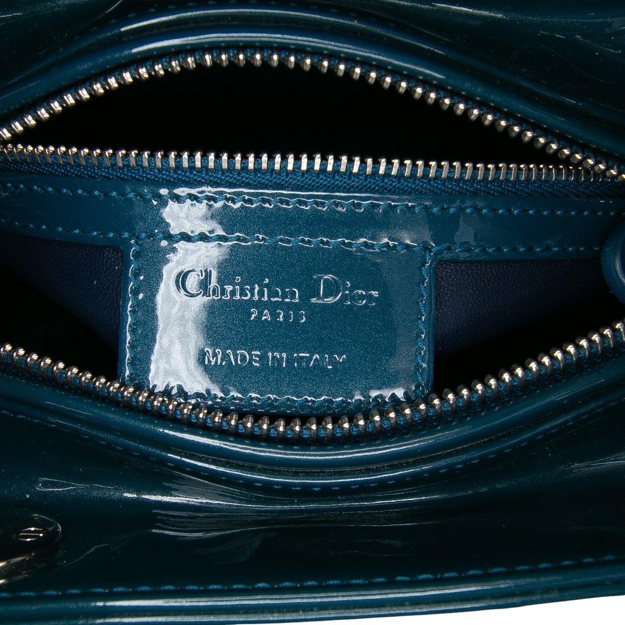 Dior Medium Patent Lady Dior Blauw