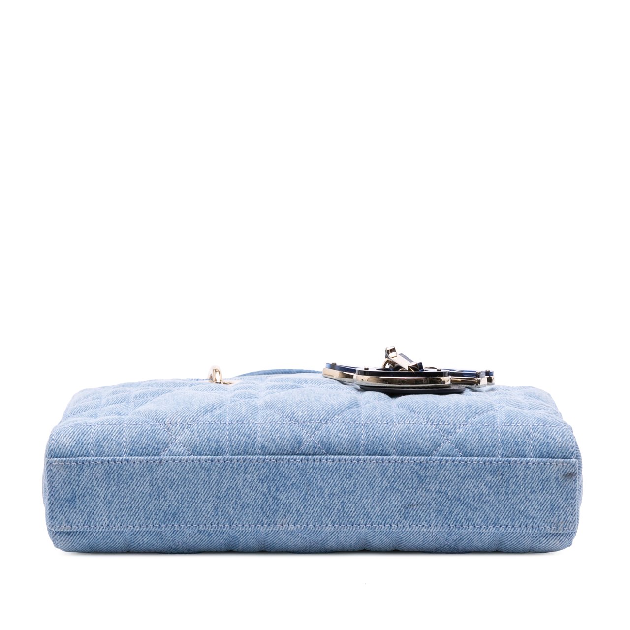 Dior Medium Denim Macrocannage Lady D Joy Satchel Blauw