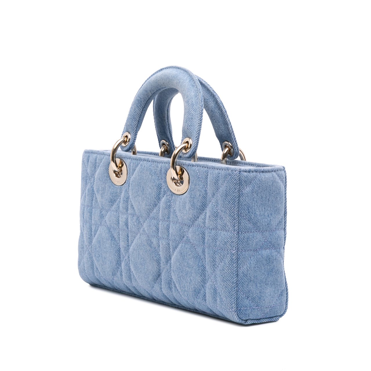 Dior Medium Denim Macrocannage Lady D Joy Satchel Blauw