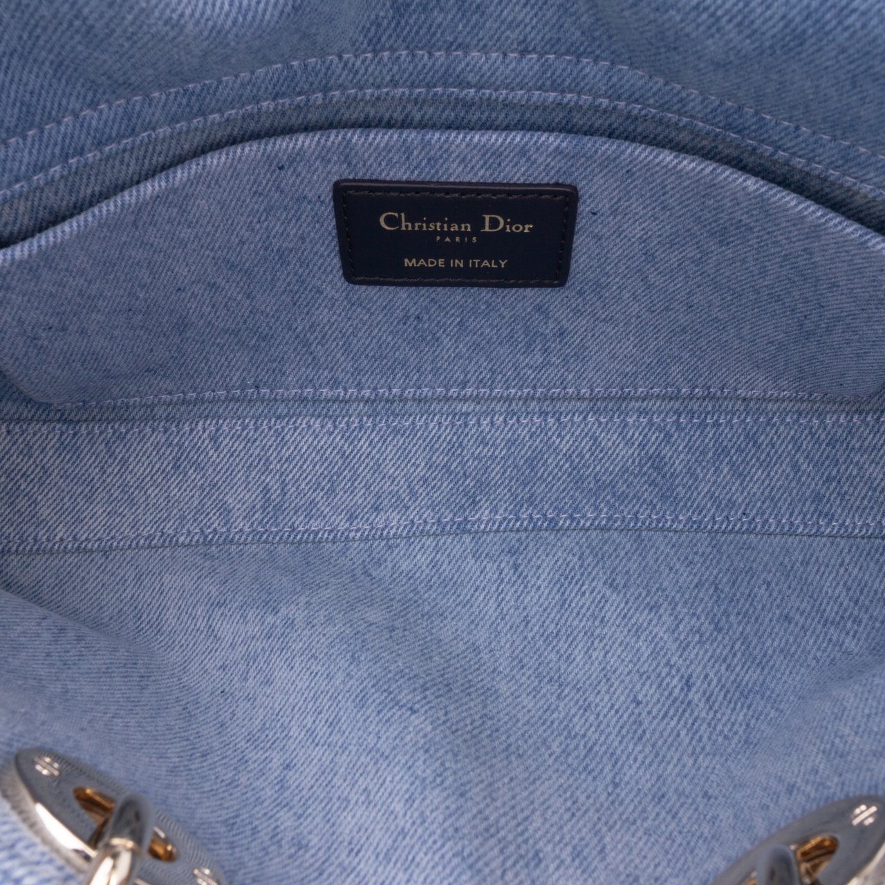 Dior Medium Denim Macrocannage Lady D Joy Satchel Blauw