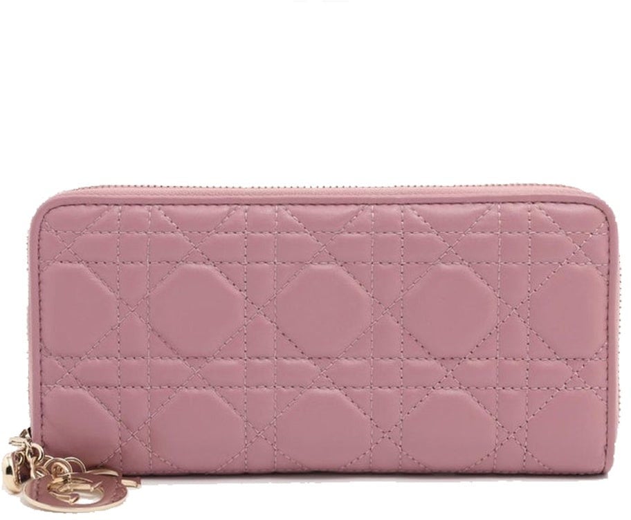 Dior Dior Lady Dior Leather Wallet Roze