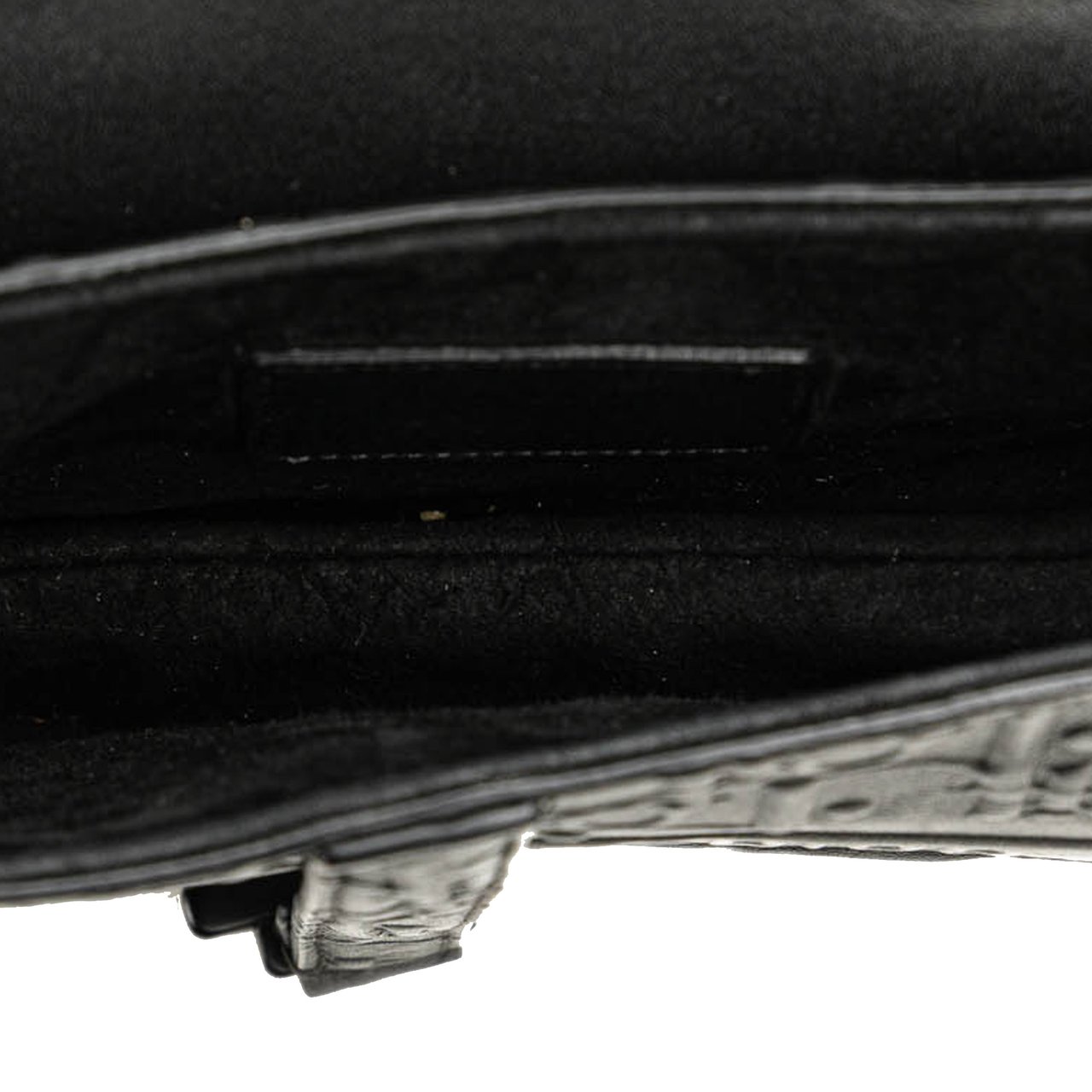 Dior Mini Oblique Embossed Calfskin Saddle Bag Zwart