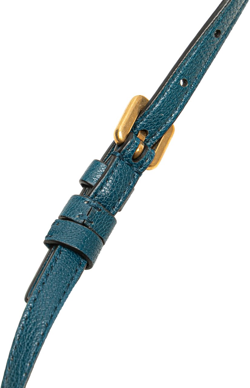 Dior Mini Goatskin Saddle Pouch Blauw