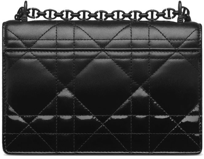 Dior Dior Caro Patent And Matte Shoulder Bag Zwart