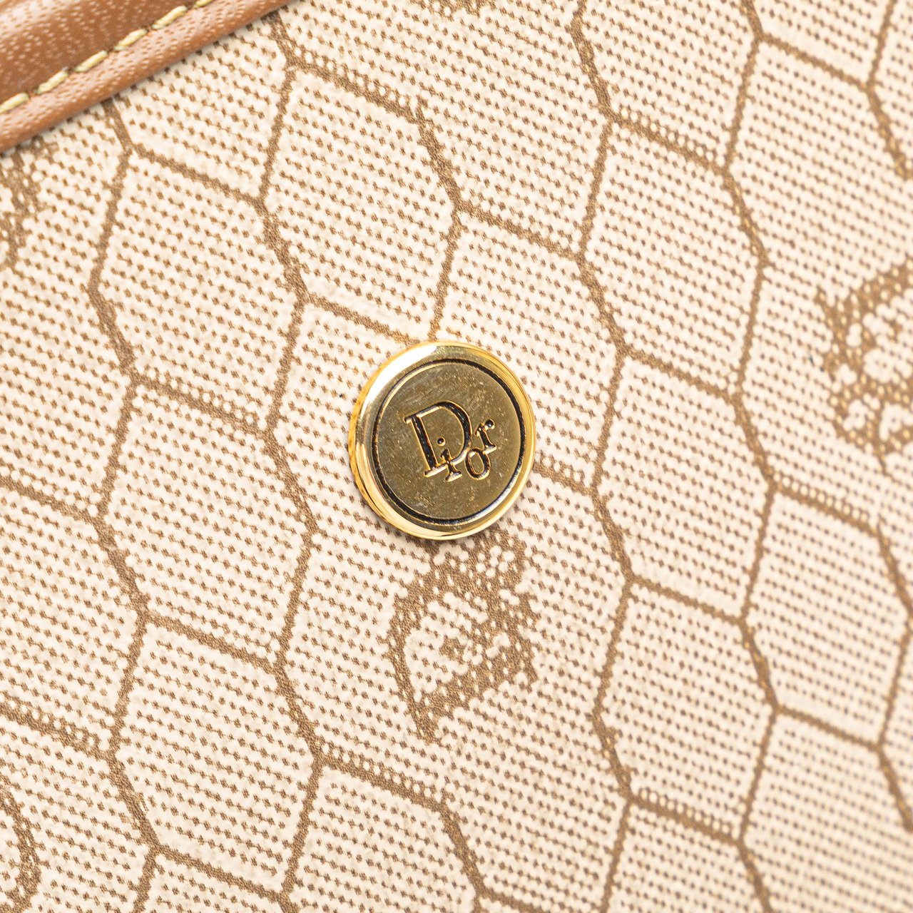 Dior Honeycomb Coated Canvas Clutch Bruin