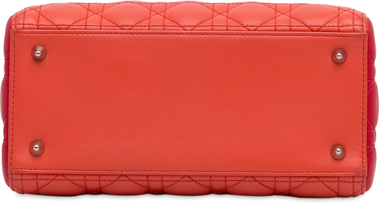 Dior Medium Bicolor Lambskin Cannage Lady Dior Oranje