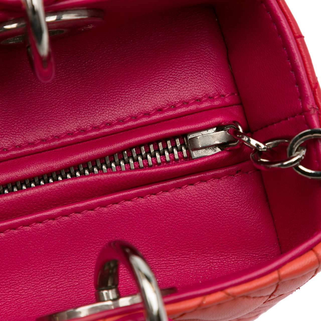 Dior Medium Bicolor Lambskin Cannage Lady Dior Oranje