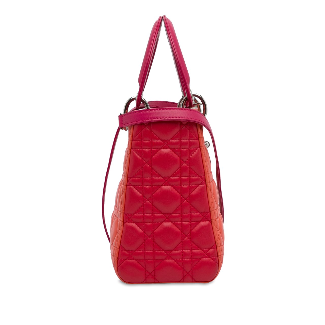 Dior Medium Bicolor Lambskin Cannage Lady Dior Oranje