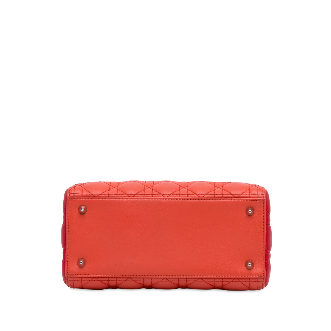 Dior Medium Bicolor Lambskin Cannage Lady Dior Oranje