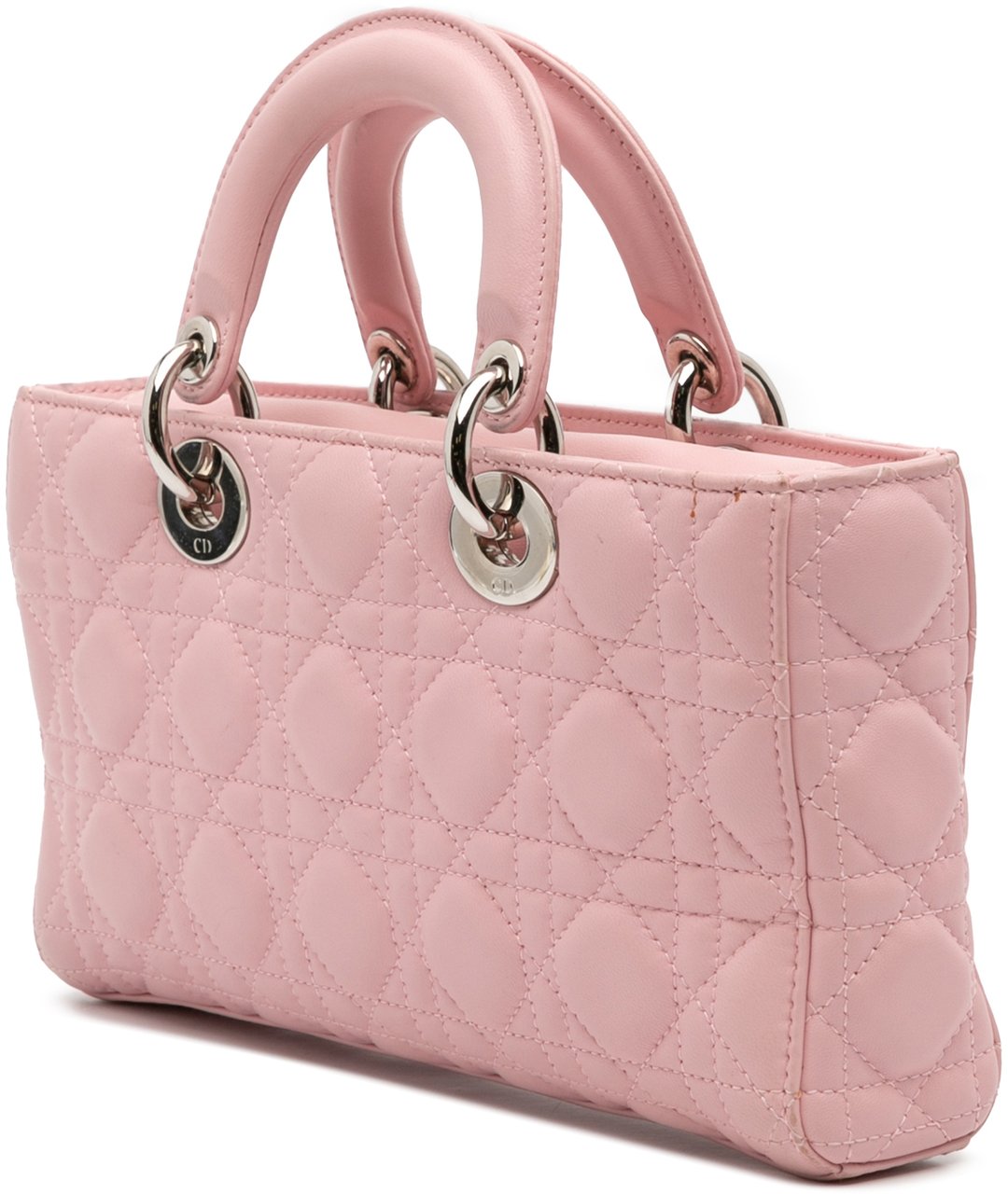 Dior Medium Lambskin Cannage Lady D Joy Roze
