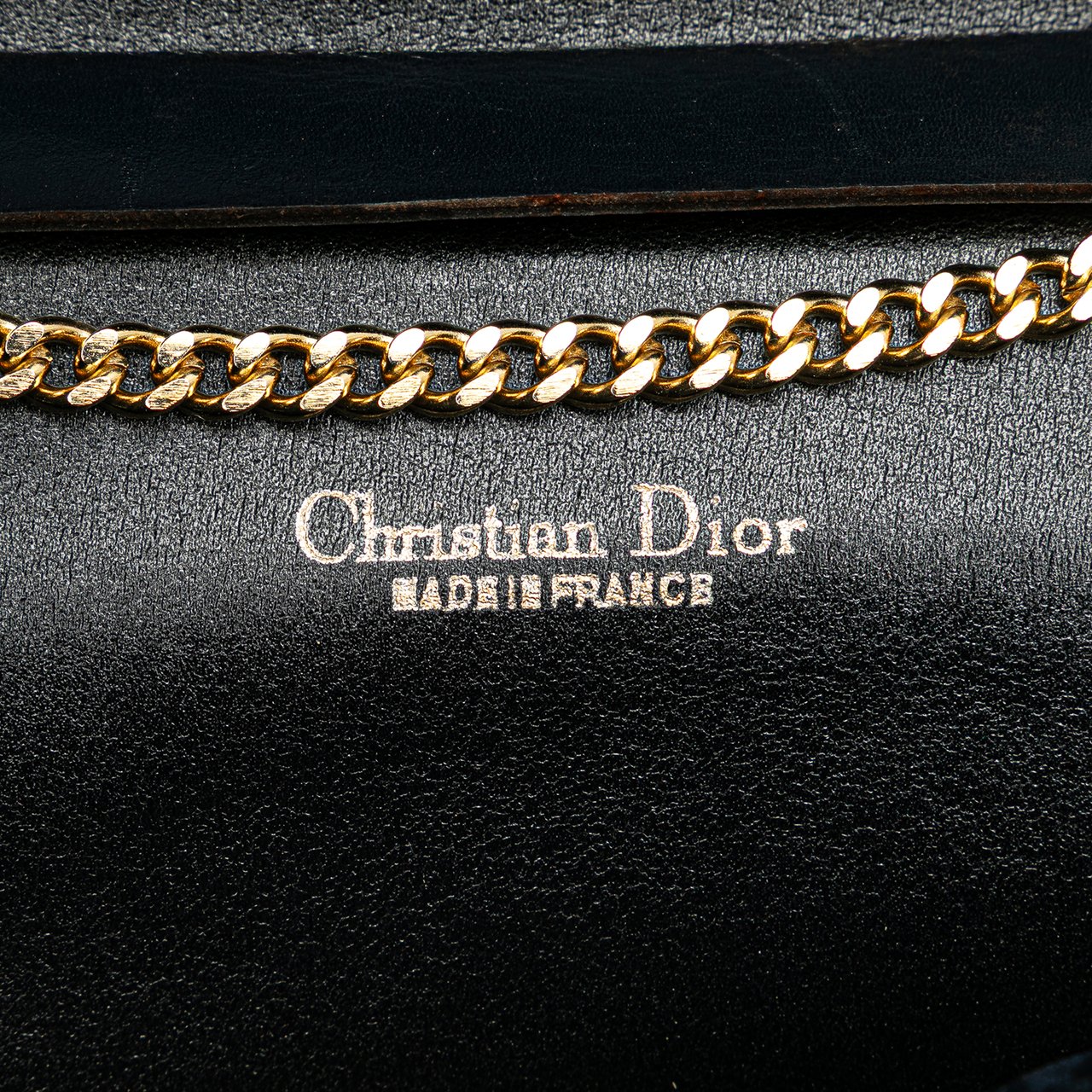 Dior Oblique Canvas Chain Shoulder Bag Blauw