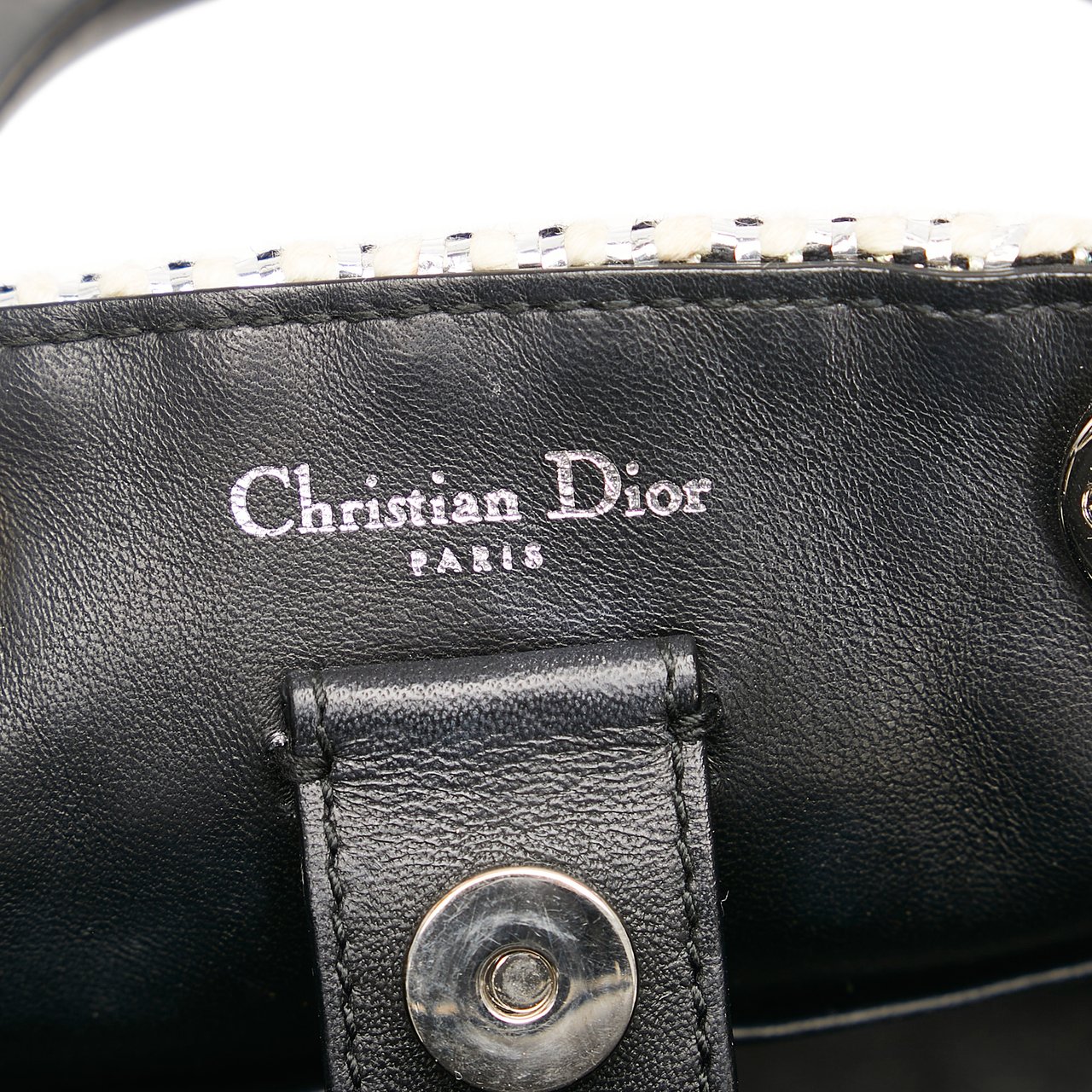 Dior Small Tweed Patch Diorissimo Tote Zilver