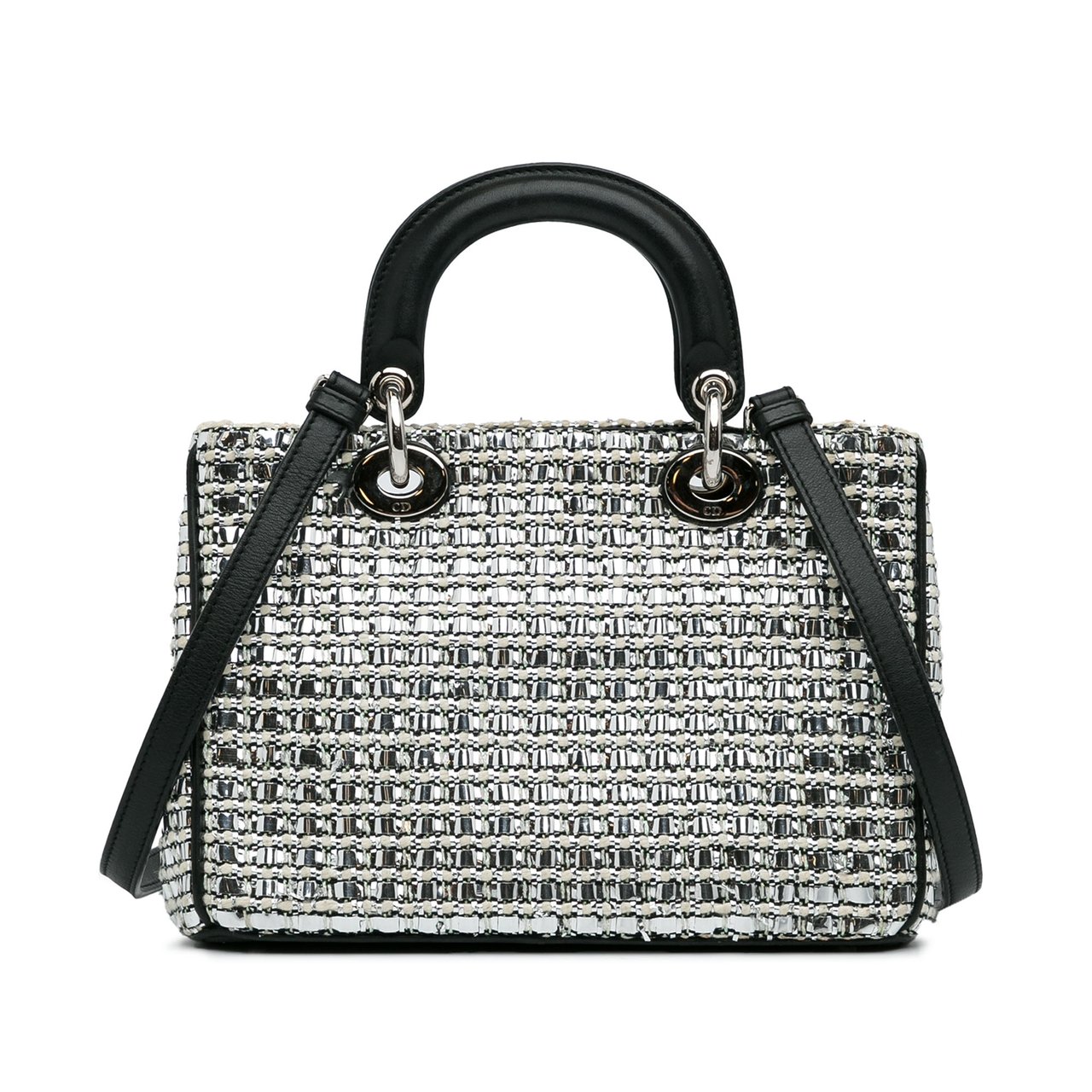 Dior Small Tweed Patch Diorissimo Tote Zilver