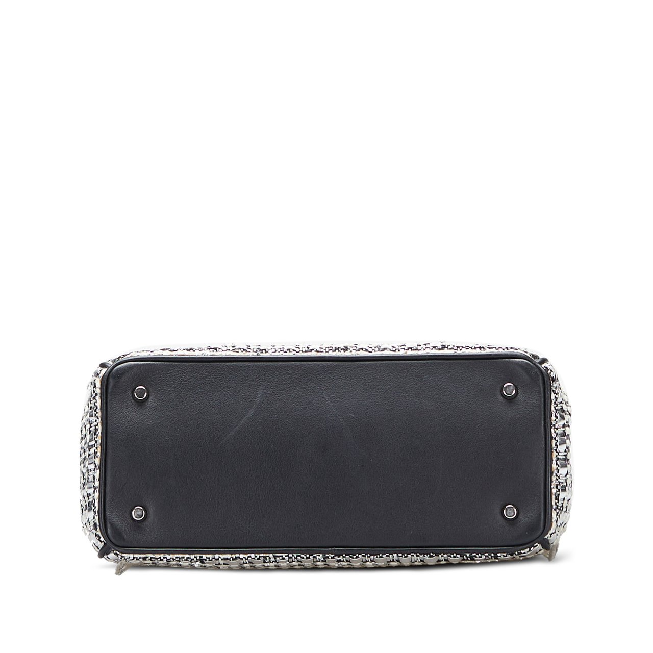 Dior Small Tweed Patch Diorissimo Tote Zilver