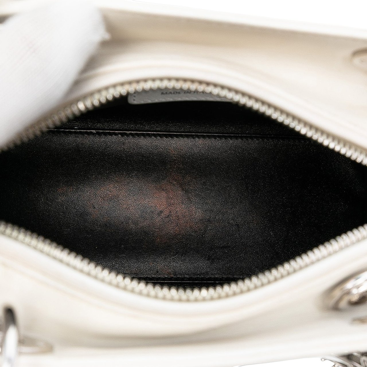 Dior Medium Calfskin Patch Embellished Lady Dior Wit