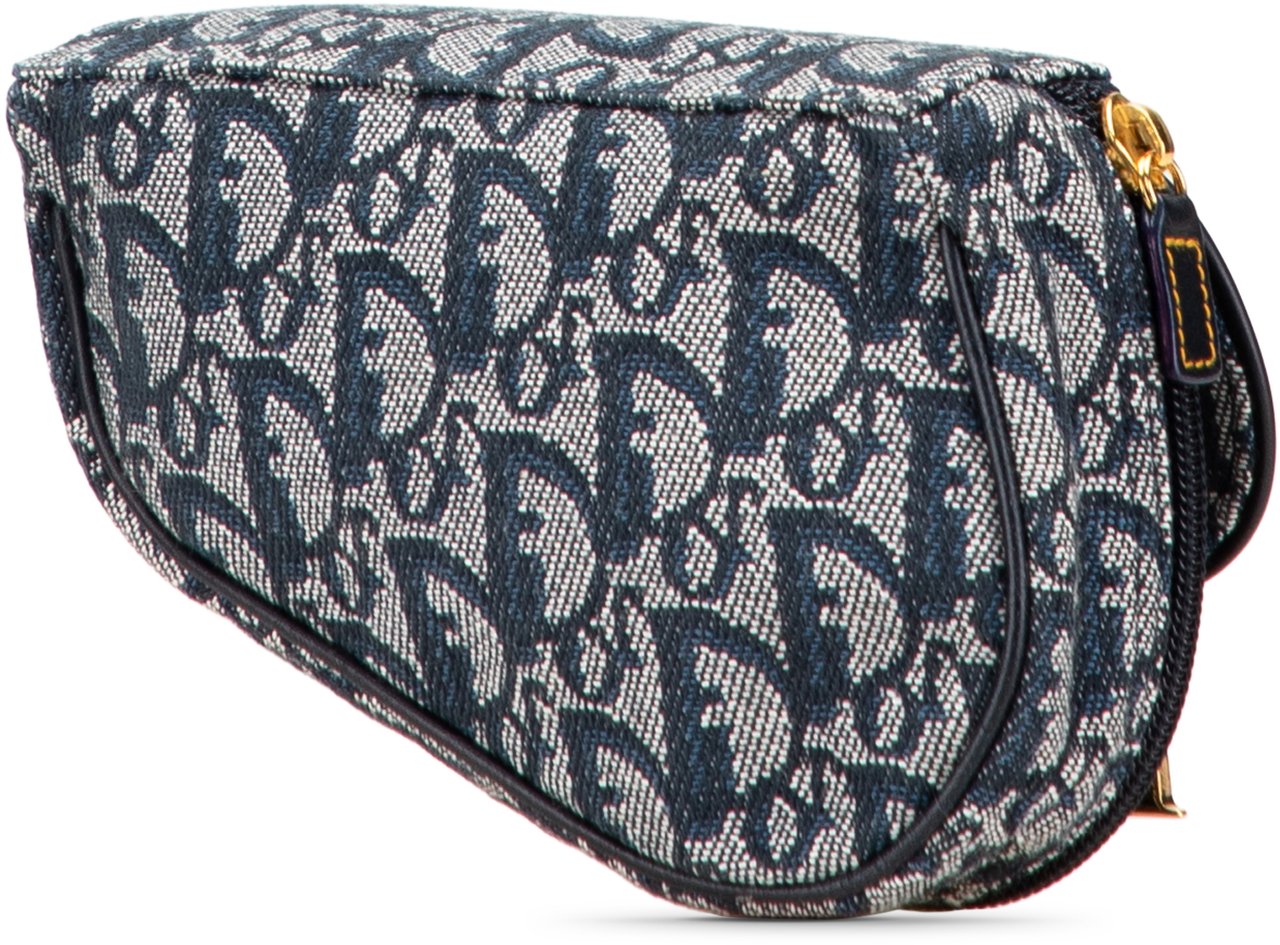 Dior Diorissimo Canvas Saddle Pouch Blauw