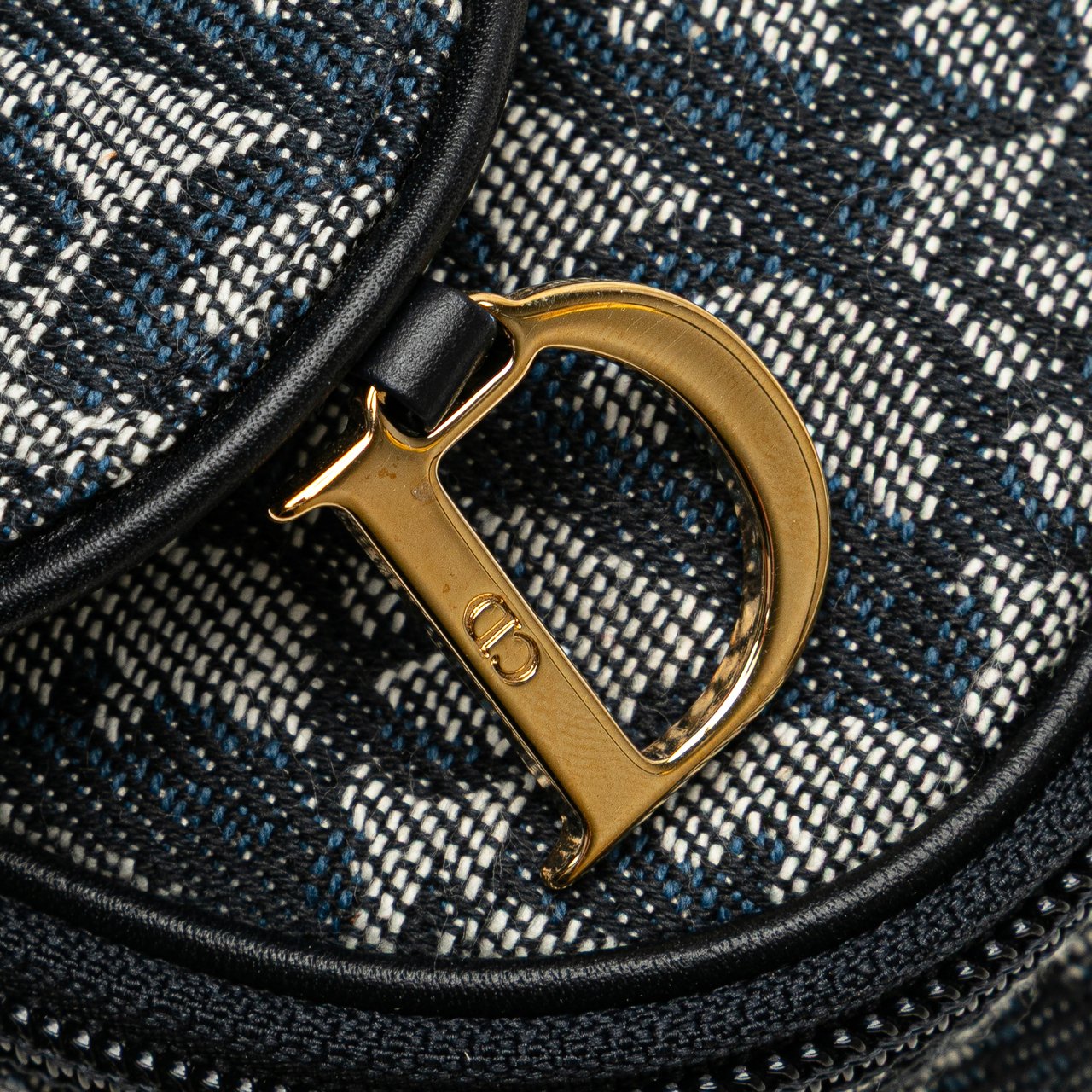 Dior Diorissimo Canvas Saddle Pouch Blauw