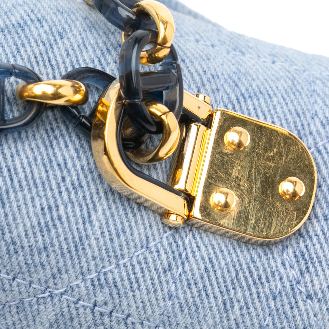 Dior Medium Denim Macrocannage Caro Bag Blauw