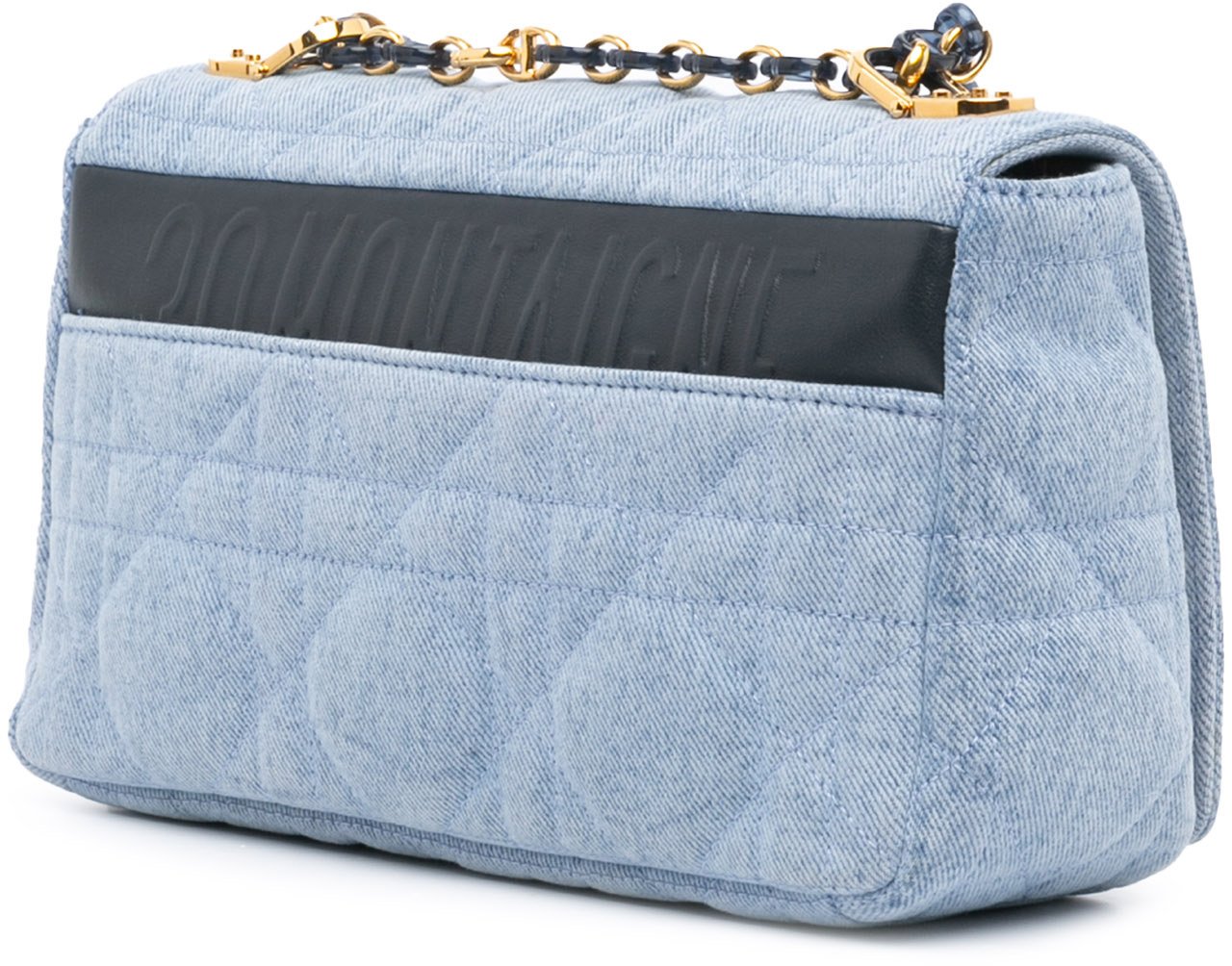 Dior Medium Denim Macrocannage Caro Bag Blauw