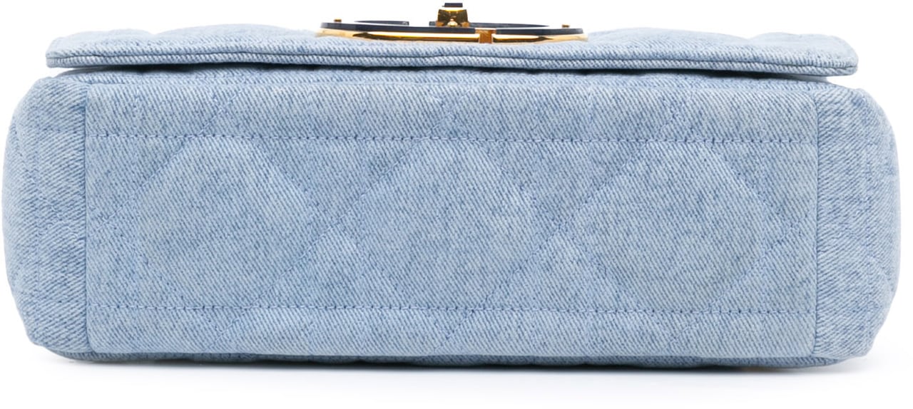 Dior Medium Denim Macrocannage Caro Bag Blauw