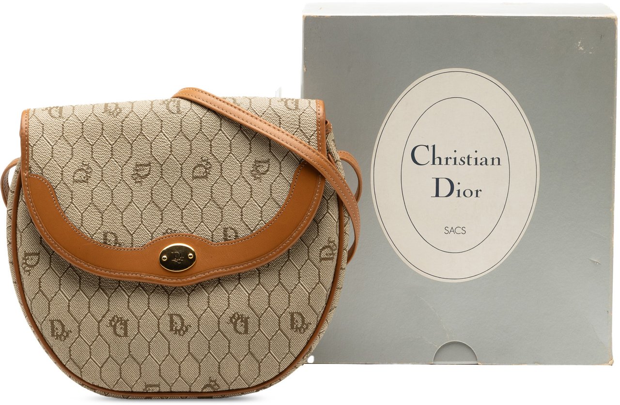 Dior Honeycomb Canvas Crossbody Bruin