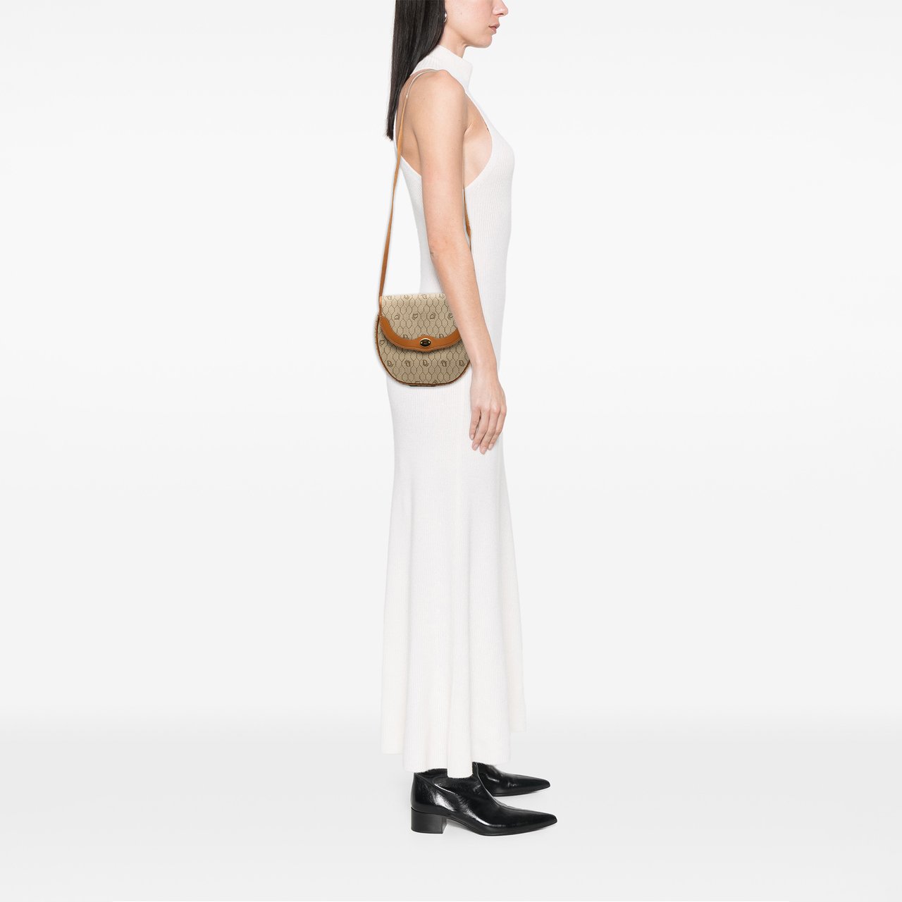 Dior Honeycomb Canvas Crossbody Bruin