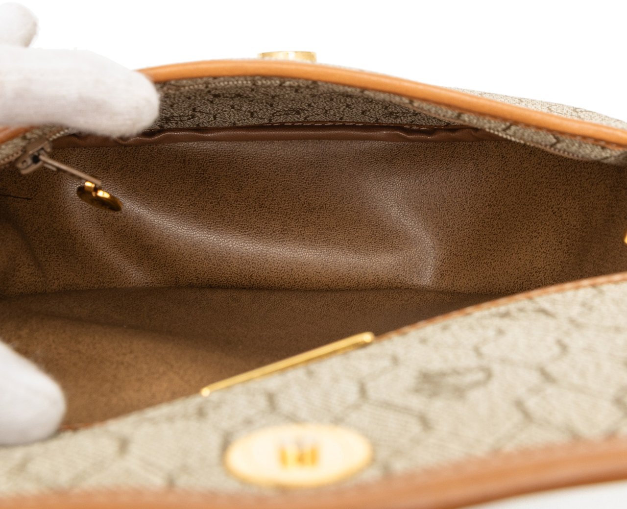 Dior Honeycomb Canvas Crossbody Bruin