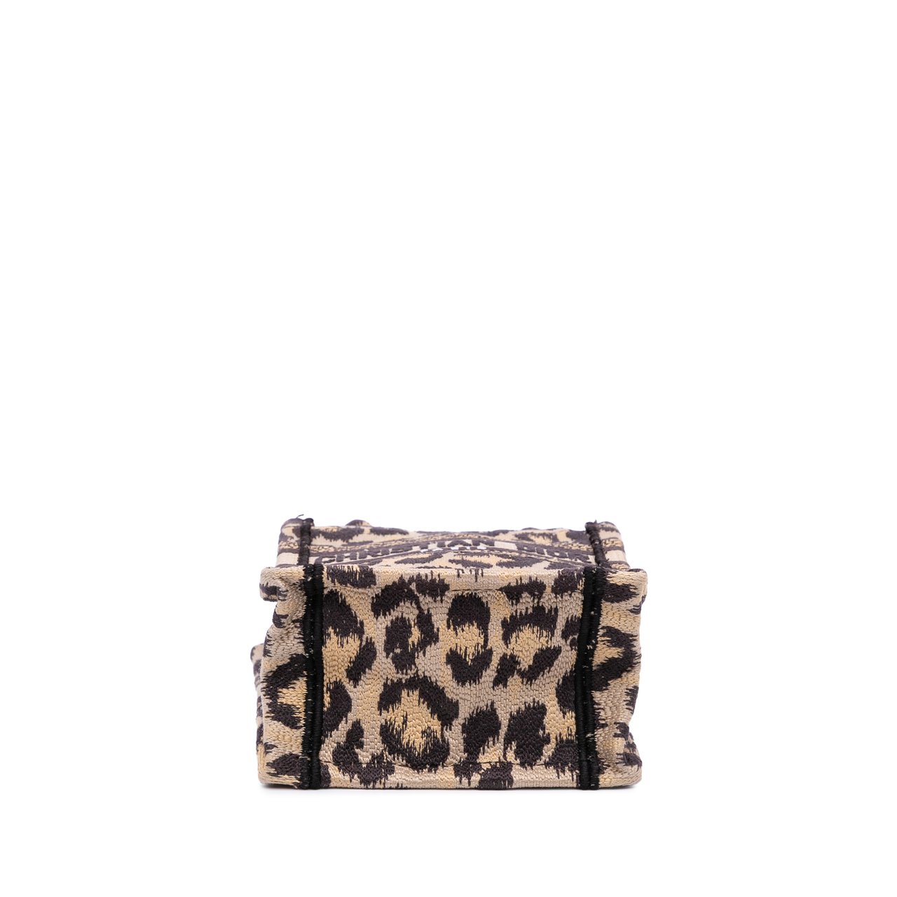 Dior Mizza Mini Embroidered Canvas Leopard Vertical Book Tote Bruin