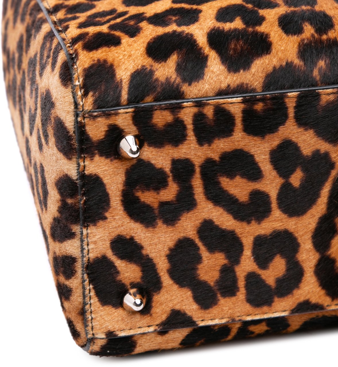 Dior Medium Pony Hair Leopard Print Lady Dior Bruin