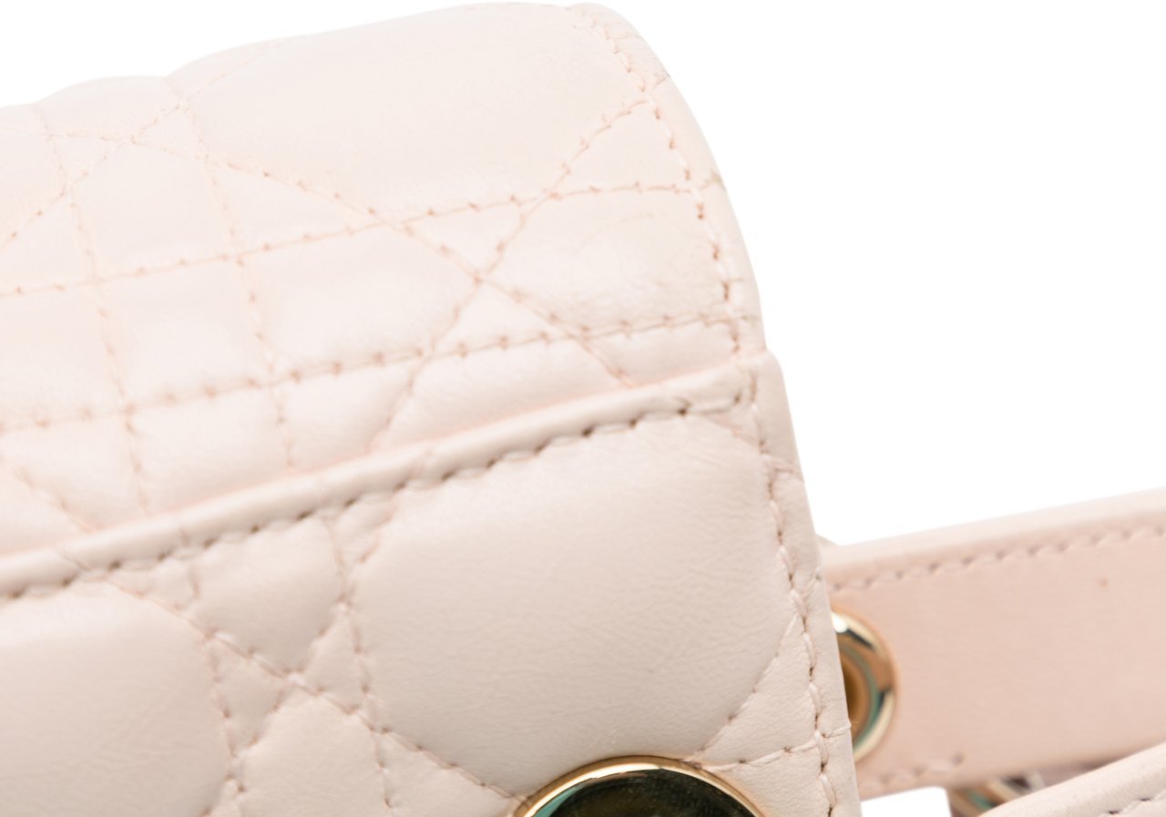 Dior Small Lambskin Cannage My ABCDior Lady Dior Roze