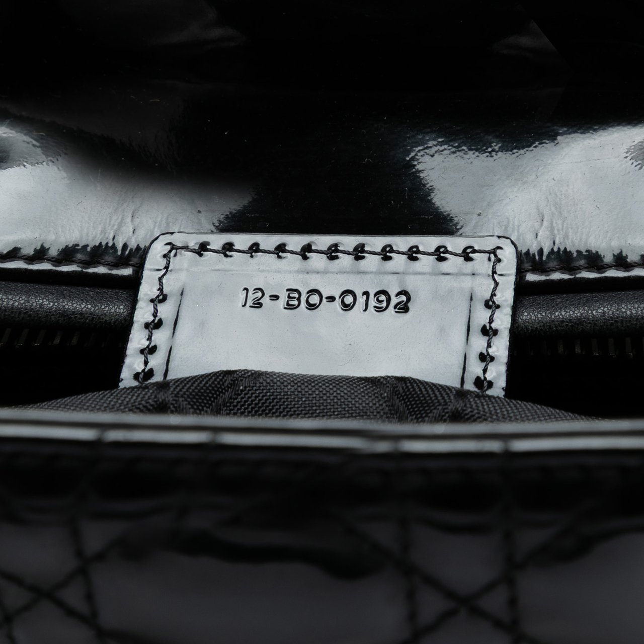 Dior Large Patent Cannage Lady Dior Zwart