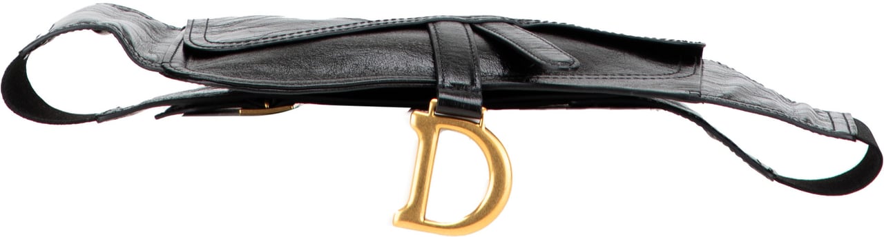 Dior Crinkled Lambskin Saddle Belt Bag Zwart