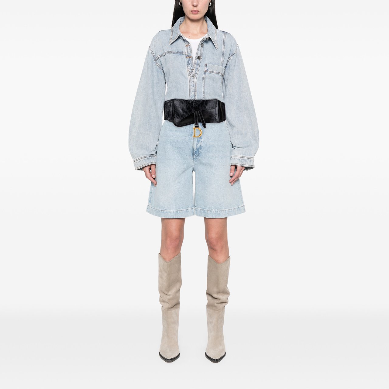 Dior Crinkled Lambskin Saddle Belt Bag Zwart