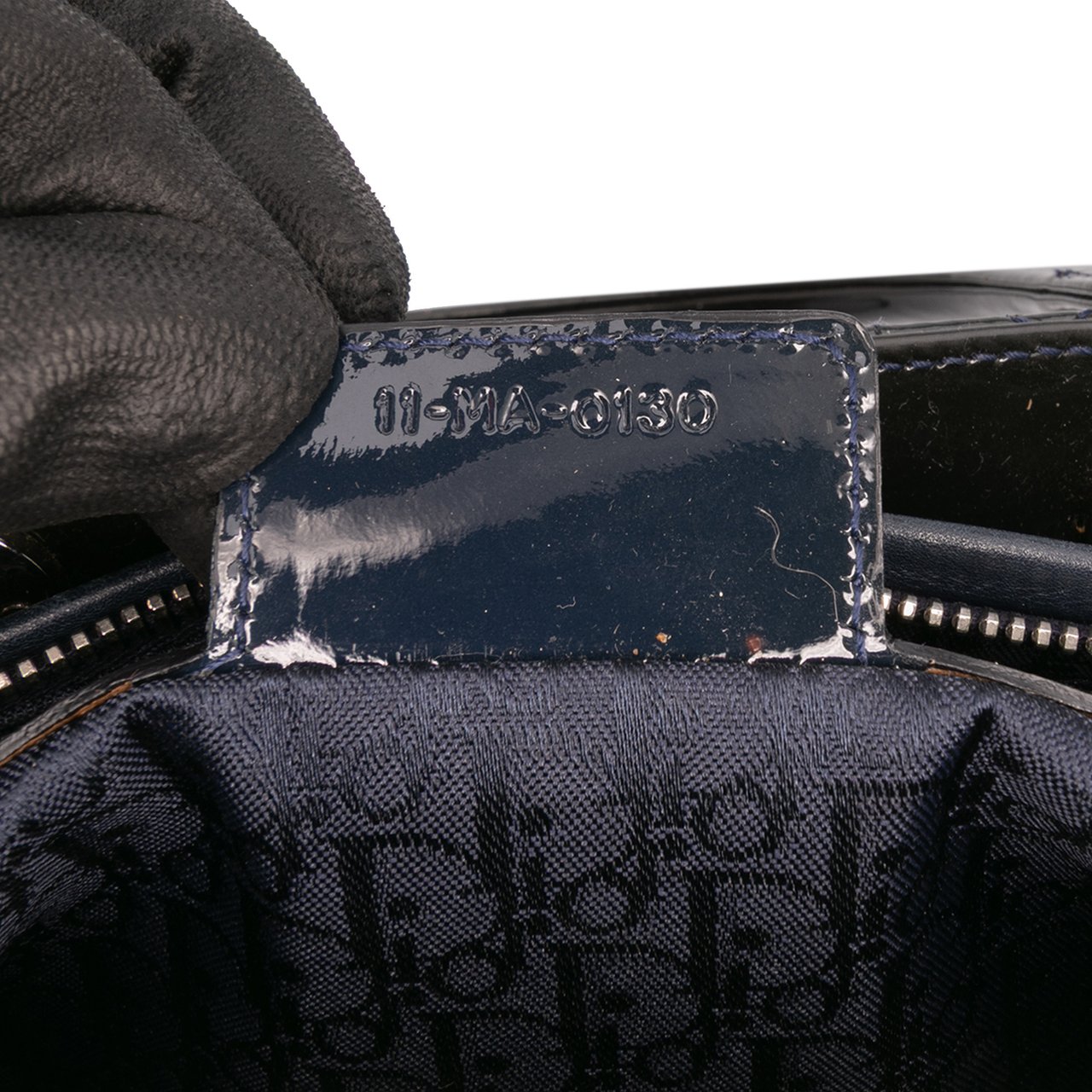 Dior Large Patent Cannage Lady Dior Blauw