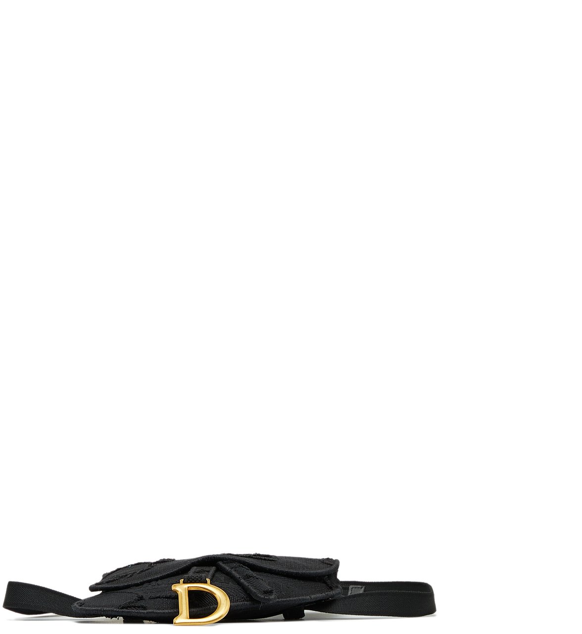 Dior Embroidered Canvas Camouflage Saddle Belt Bag Zwart