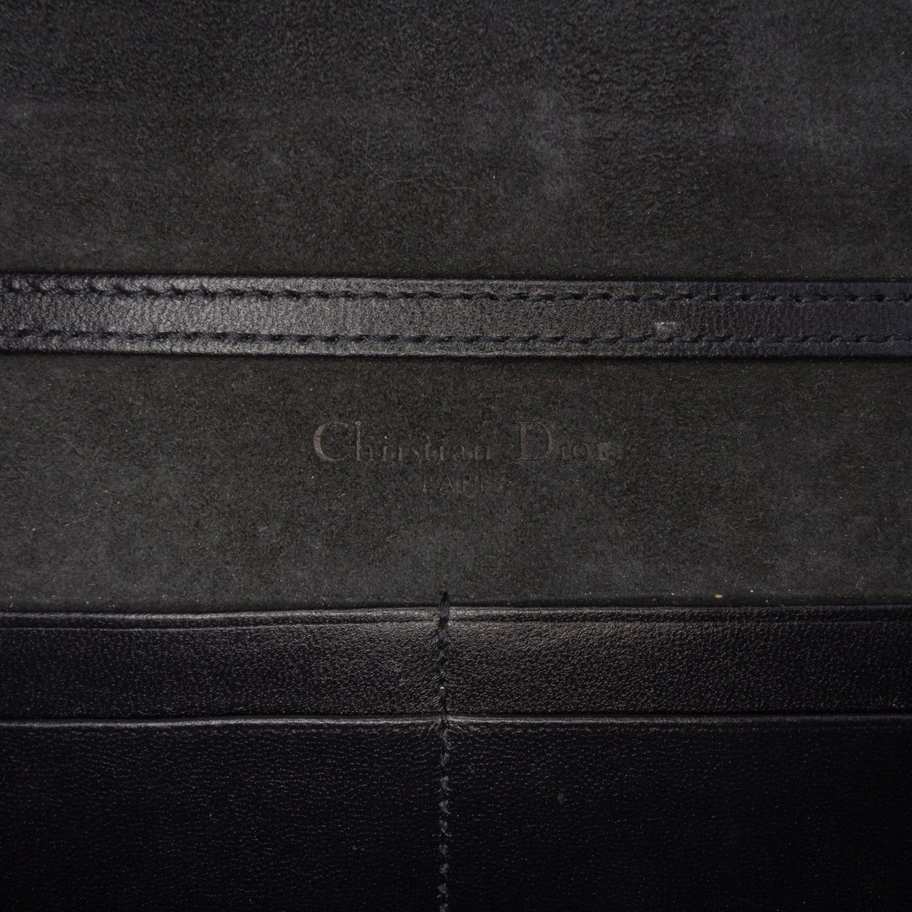 Dior Studded Denim Diorama Wallet on Chain Blauw