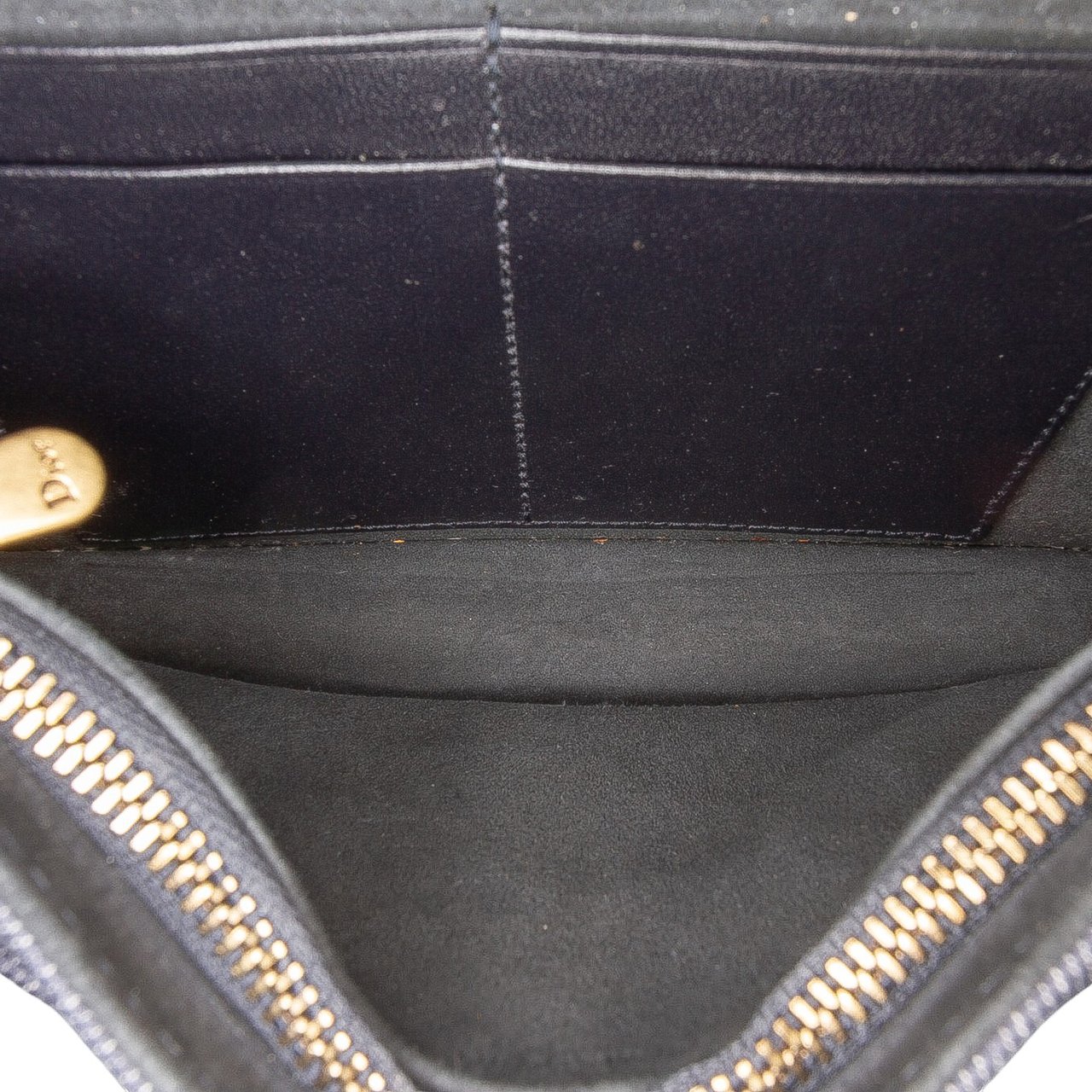 Dior Studded Denim Diorama Wallet on Chain Blauw