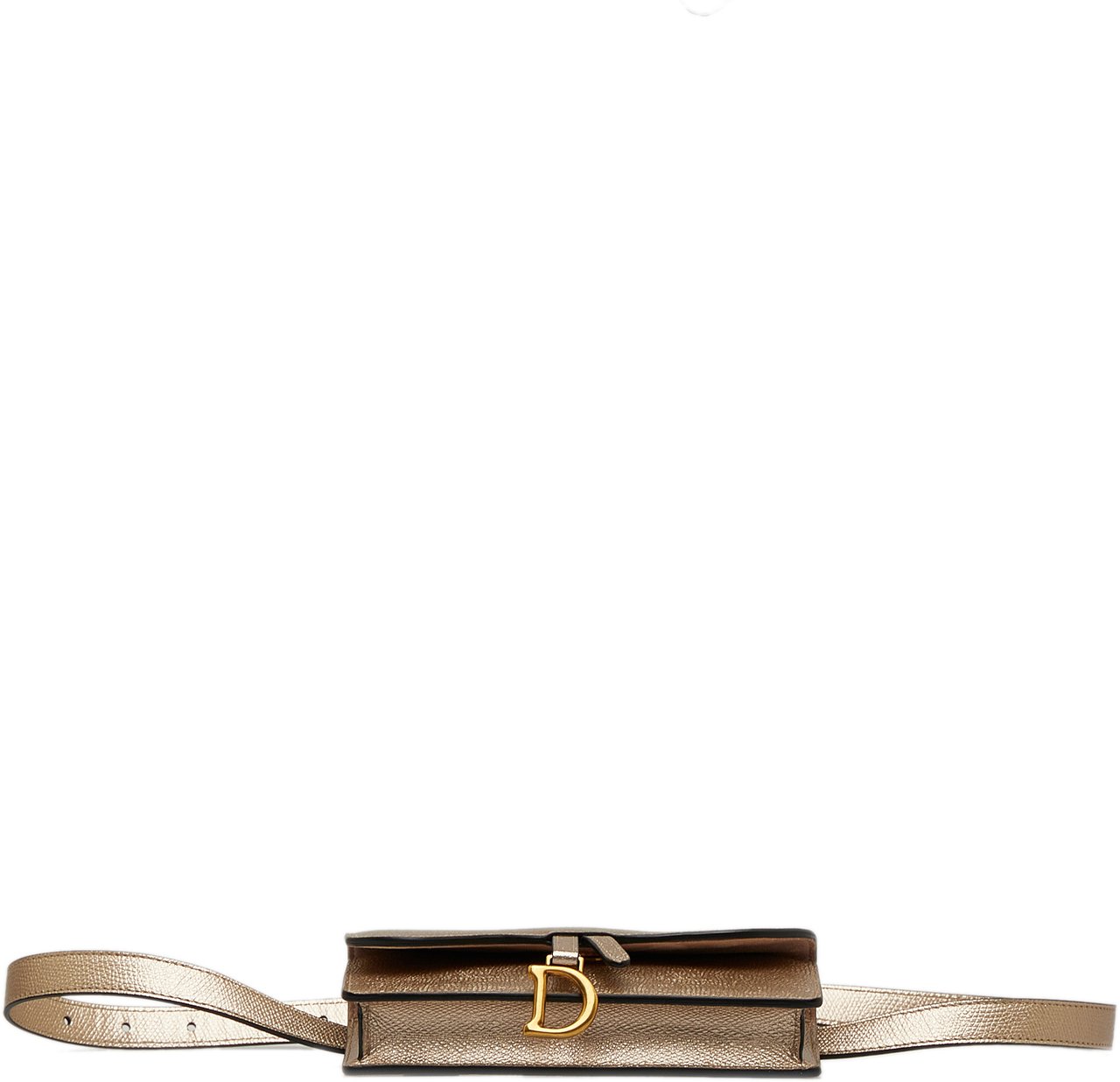 Dior Leather Saddle Belt Pouch Goud