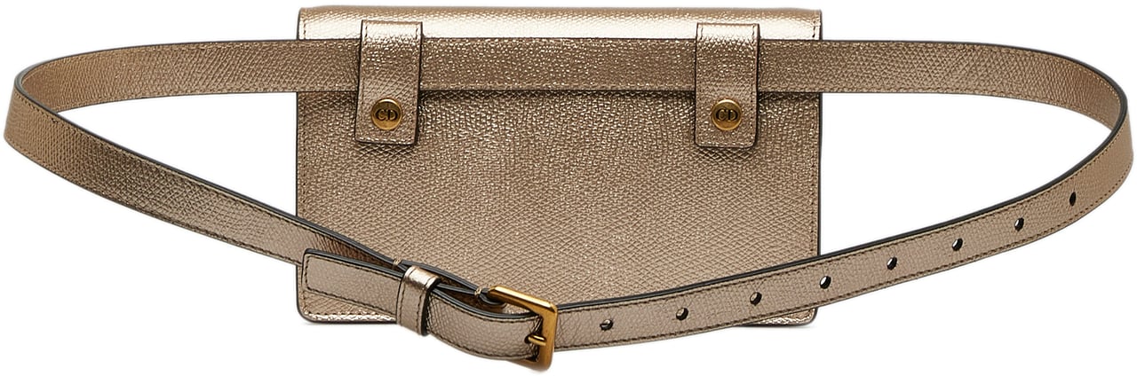 Dior Leather Saddle Belt Pouch Goud