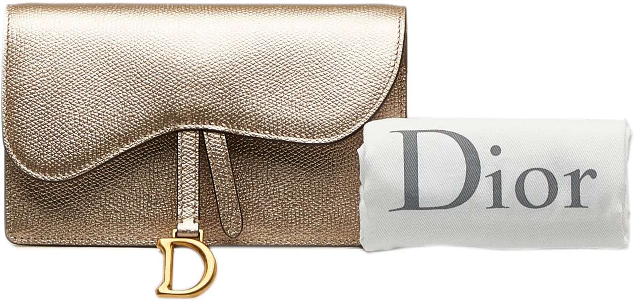 Dior Leather Saddle Belt Pouch Goud