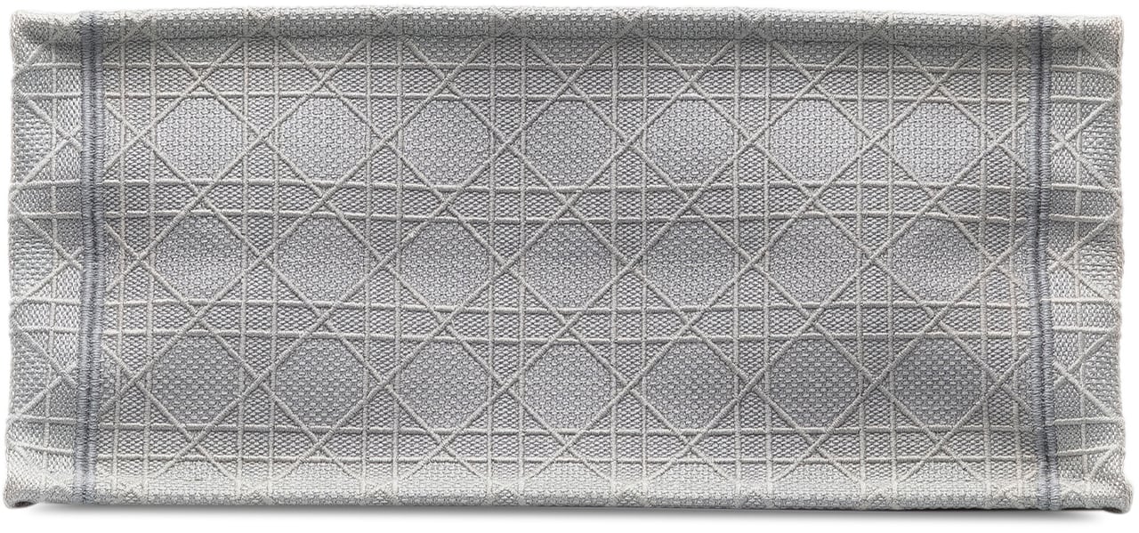 Dior Medium Cannage Embroidered Book Tote Grijs