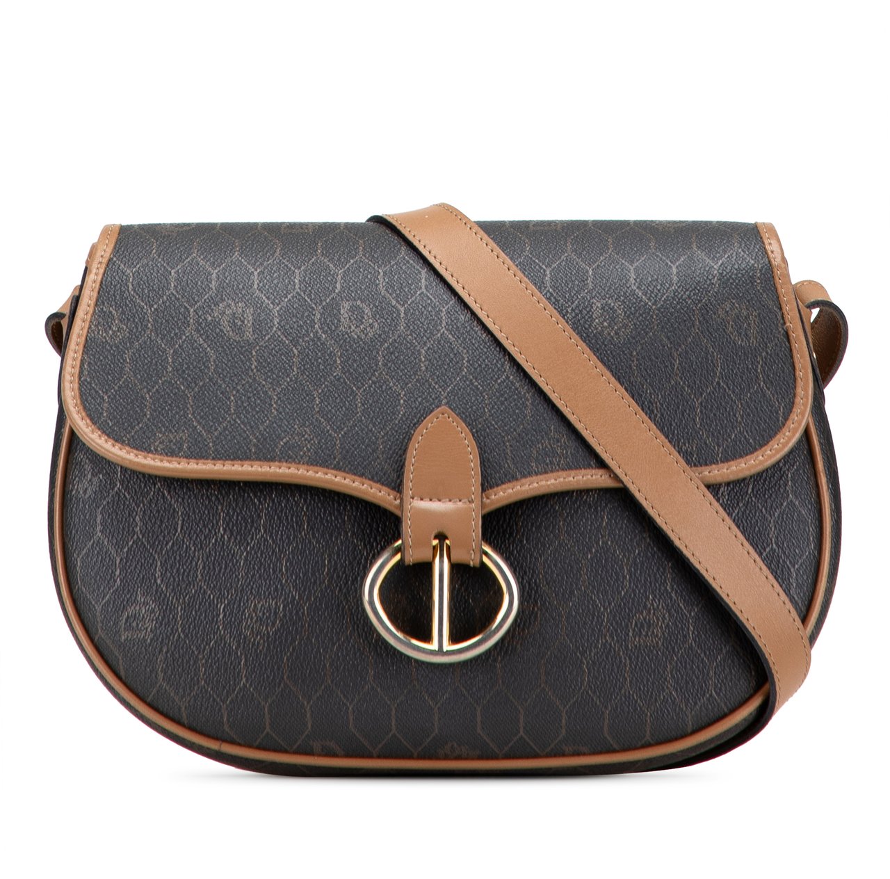 Dior Honeycomb Coated Canvas Crossbody Bruin