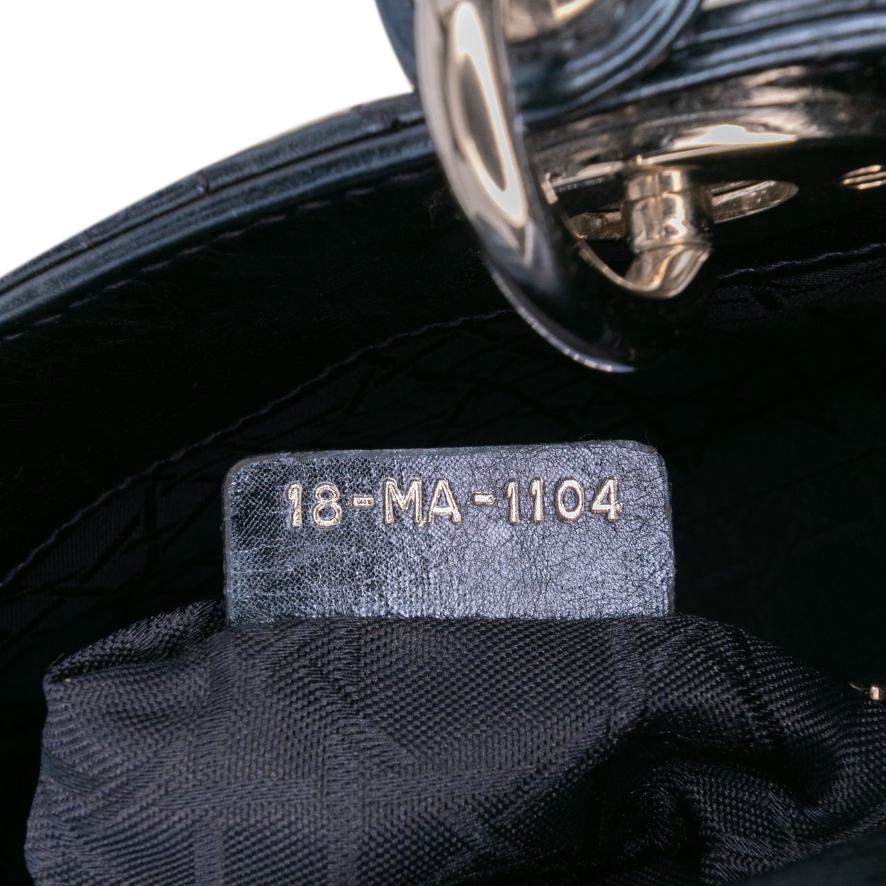 Dior Mini Crinkled Calfskin Cannage Lady Dior Blauw
